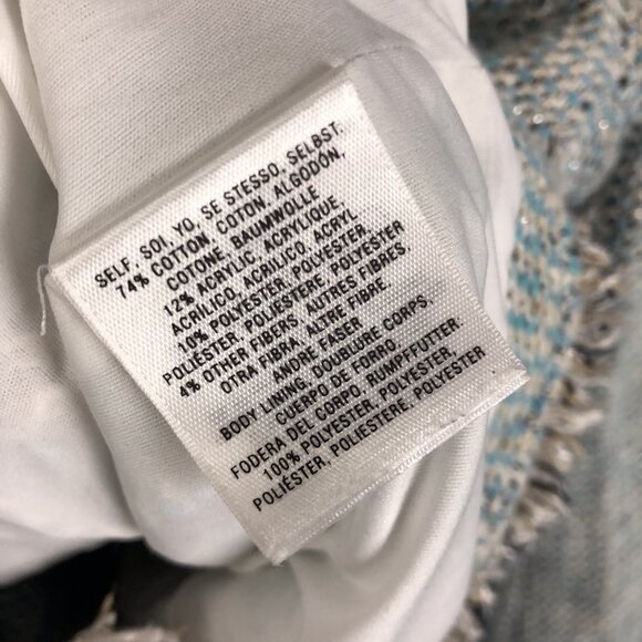 Leifsdottir Anthropologie Tweed Moto Jacket Blue Size 10 - Picture 6 of 10